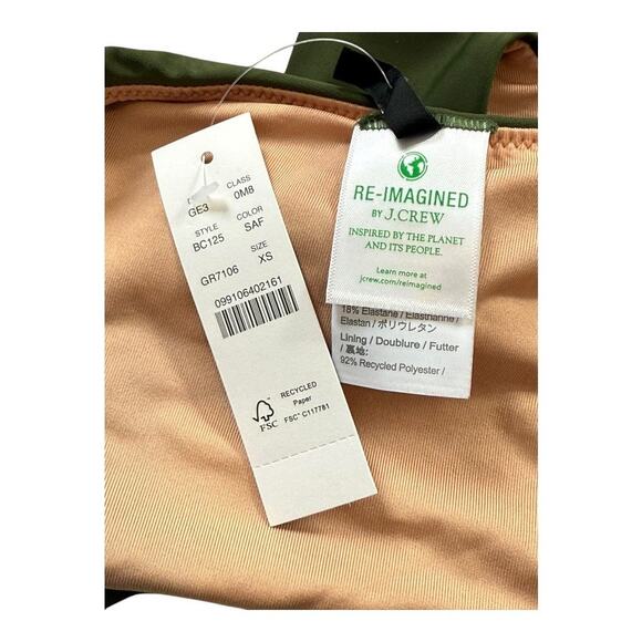 NEW J. Crew Women’s XS Curved Waist Cheeky Bikini Bottom Safari Green NWT - Picture 3 of 4